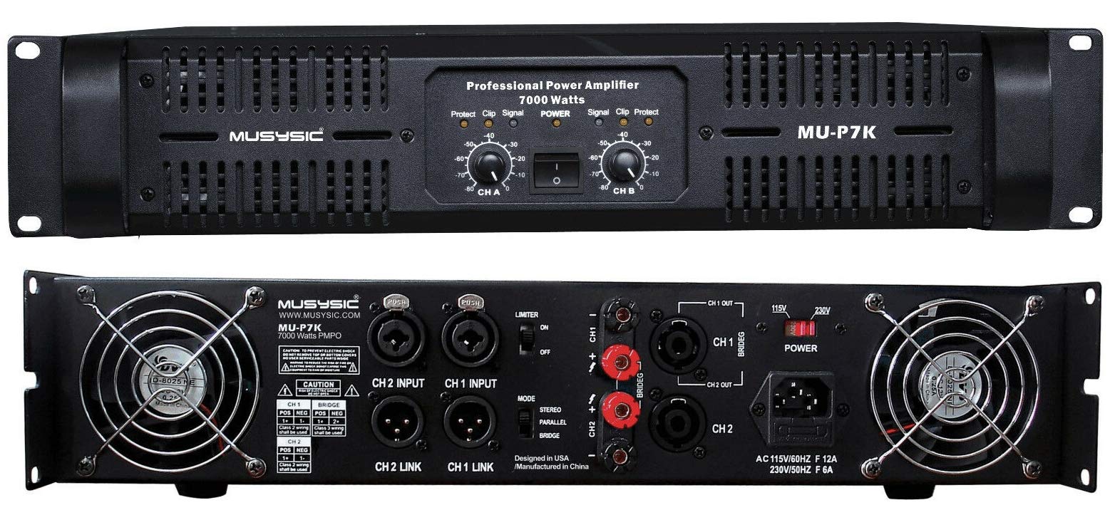 Amazon.com: MUSYSIC Professional Power Amplifier 2 Channel – PA